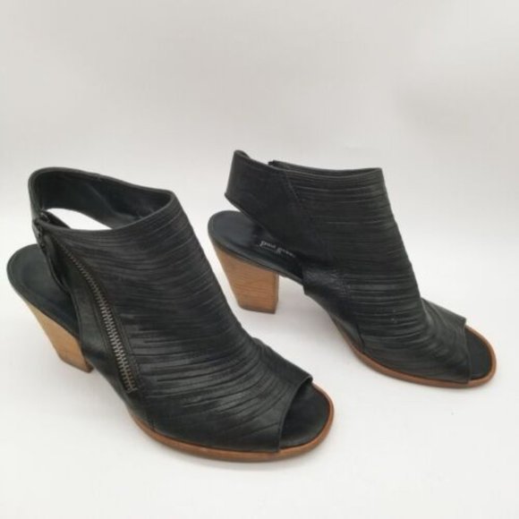 Paul Green Womens Cayanne Leather Peep Block Heel Ankle Booties 5 US 7.5 - Picture 2 of 7